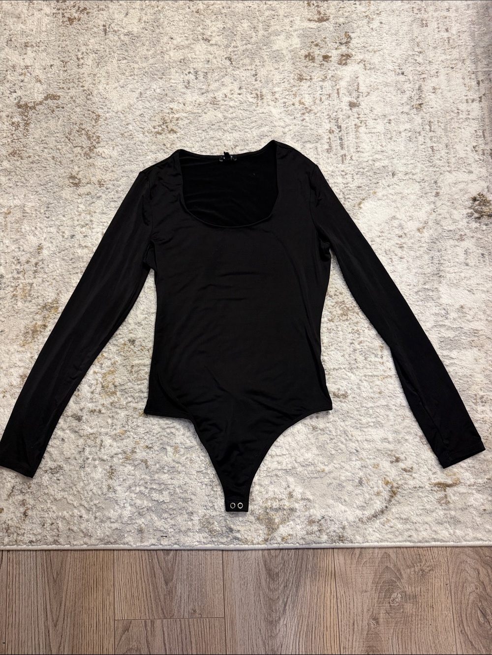 Black Long-Sleeve Scoop Neck Bodysuit - Women Tops - Picture 1 of 1